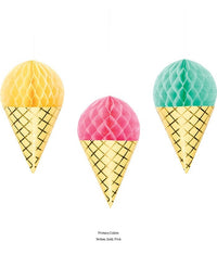 18/Case Bulk Ice Cream Party Hanging Honeycomb Ice Cream Decorations