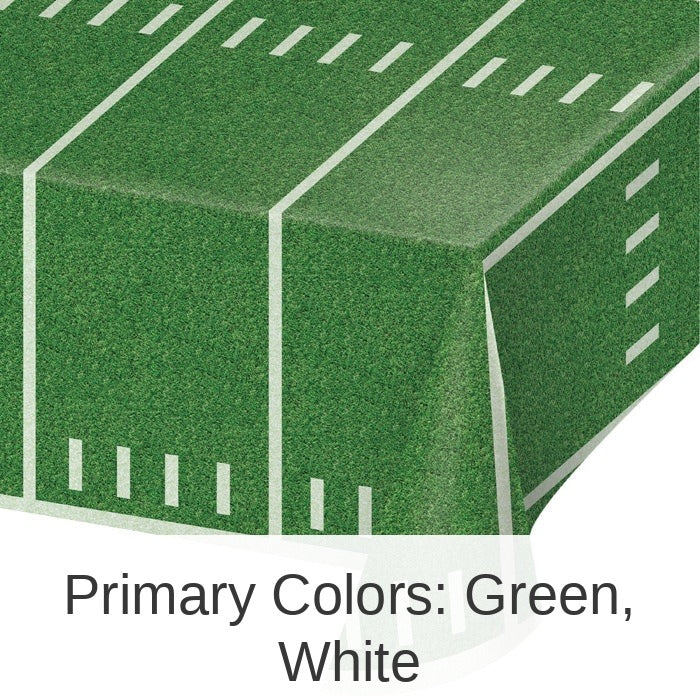 6/Case Bulk Football Field Plastic Table Covers
