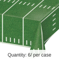 6/Case Bulk Football Field Plastic Table Covers