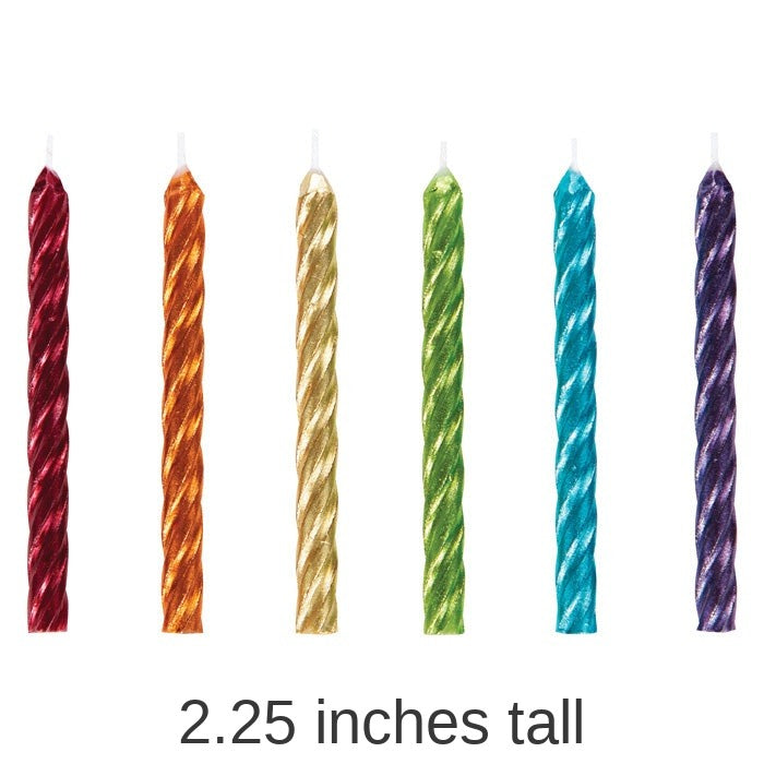 288/Case Bulk Rainbow Metallic Spiral Candles
