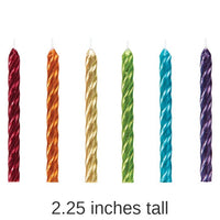 288/Case Bulk Rainbow Metallic Spiral Candles