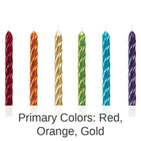 288/Case Bulk Rainbow Metallic Spiral Candles