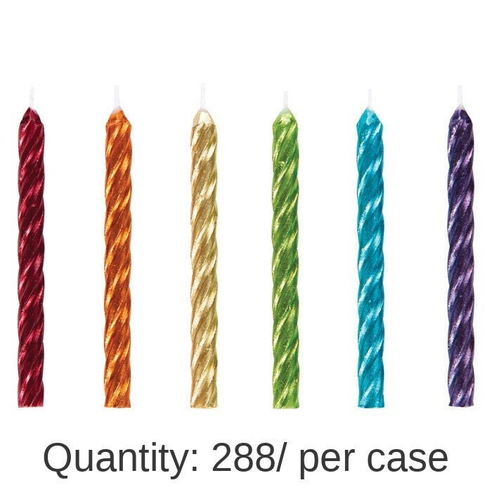 288/Case Bulk Rainbow Metallic Spiral Candles