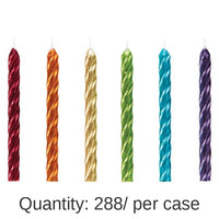 288/Case Bulk Rainbow Metallic Spiral Candles