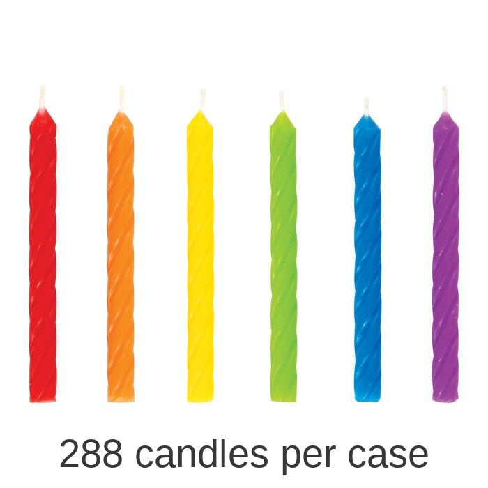 288/Case Bulk Rainbow Spiral Candles