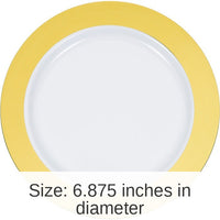 120/Case Bulk Gold Rim Plastic Dessert Plates