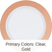 120/Case Bulk Rose Gold Rim Plastic Dessert Plates