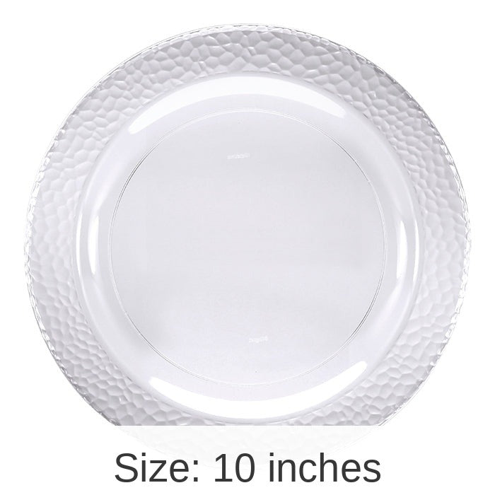 120/Case Bulk Clear Pebble Plastic Banquet Plates