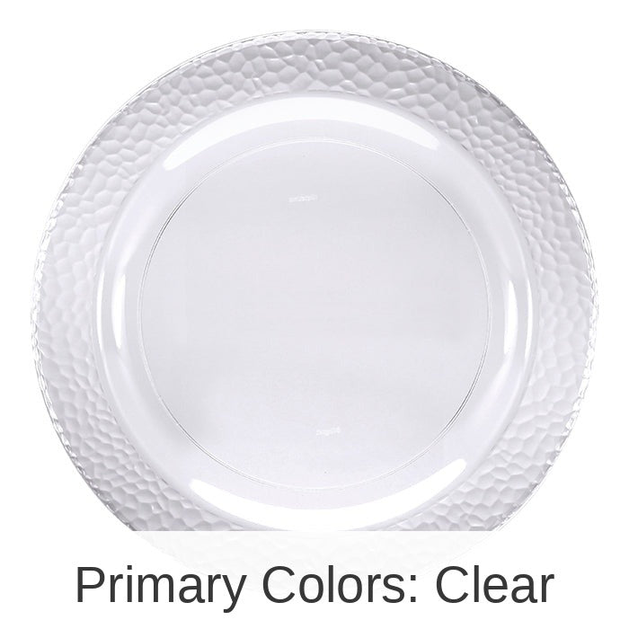 120/Case Bulk Clear Pebble Plastic Banquet Plates