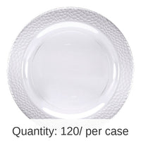 120/Case Bulk Clear Pebble Plastic Banquet Plates