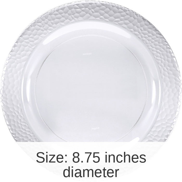 120/Case Bulk Clear Pebble Plastic Dinner Plates