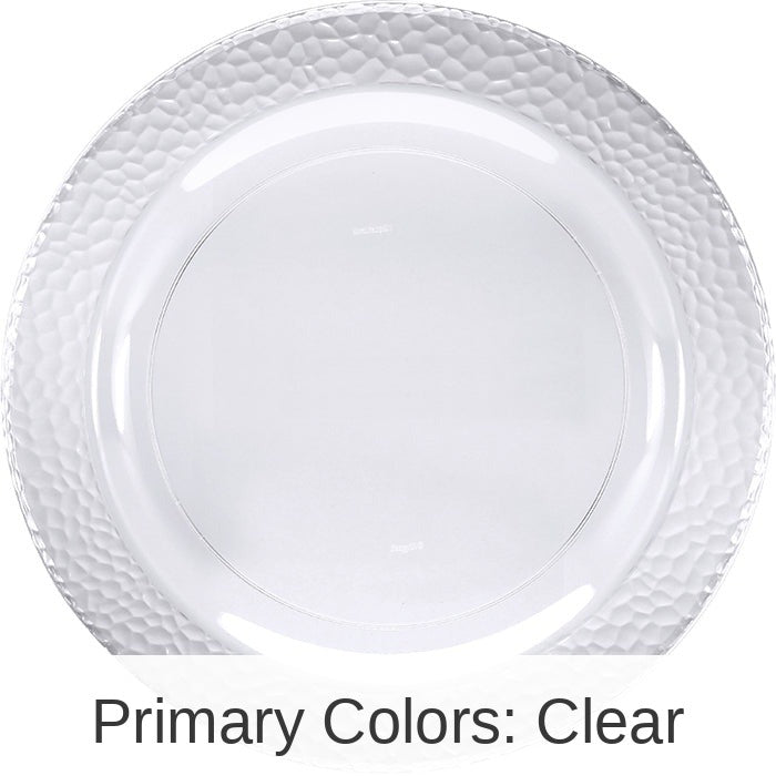 120/Case Bulk Clear Pebble Plastic Dinner Plates