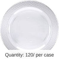 120/Case Bulk Clear Pebble Plastic Dinner Plates