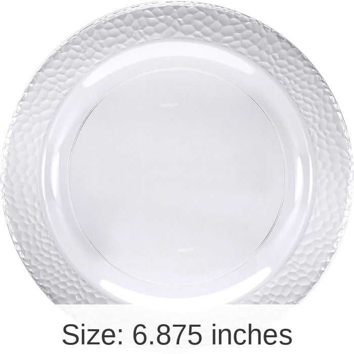120/Case Bulk Clear Pebble Plastic Dessert Plates