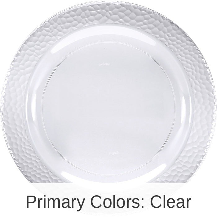 120/Case Bulk Clear Pebble Plastic Dessert Plates