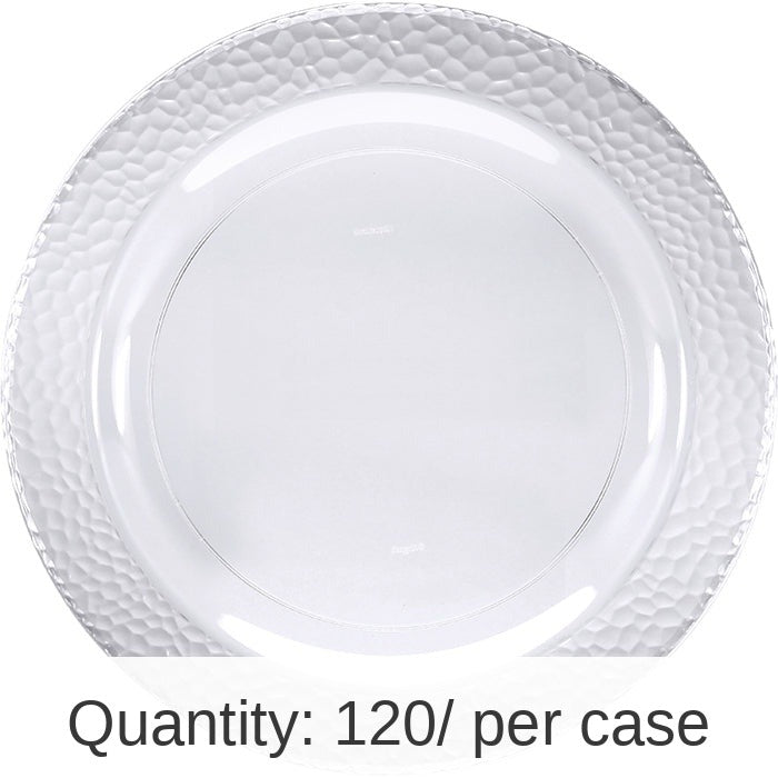 120/Case Bulk Clear Pebble Plastic Dessert Plates