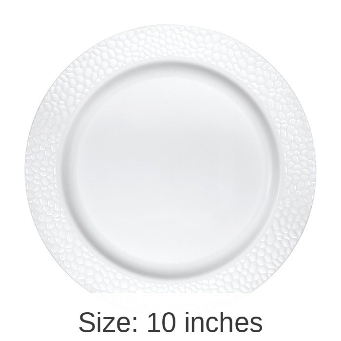 120/Case Bulk Pearl Pebble Plastic Banquet Plates