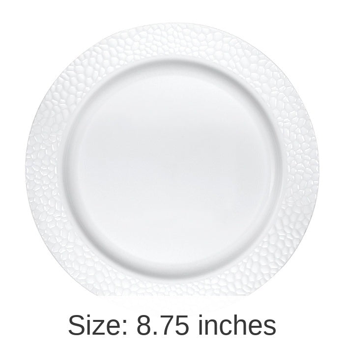 120/Case Bulk Pearl Pebble Plastic Dinner Plates