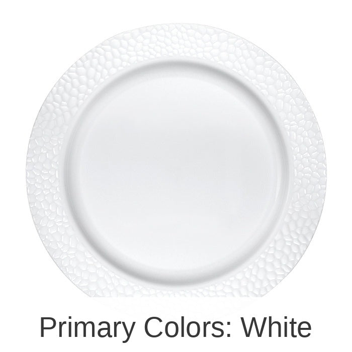120/Case Bulk Pearl Pebble Plastic Dinner Plates