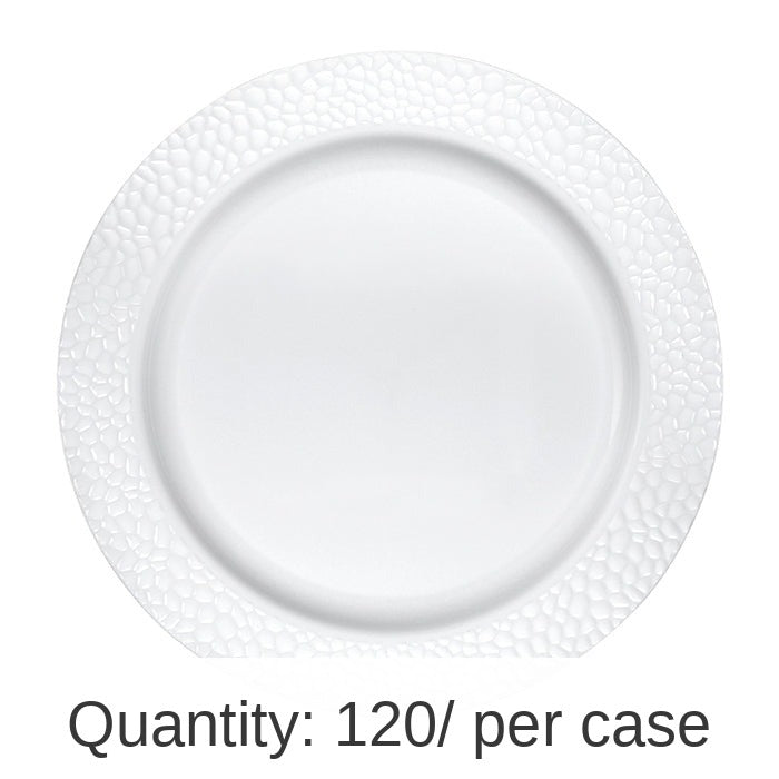 120/Case Bulk Pearl Pebble Plastic Dinner Plates