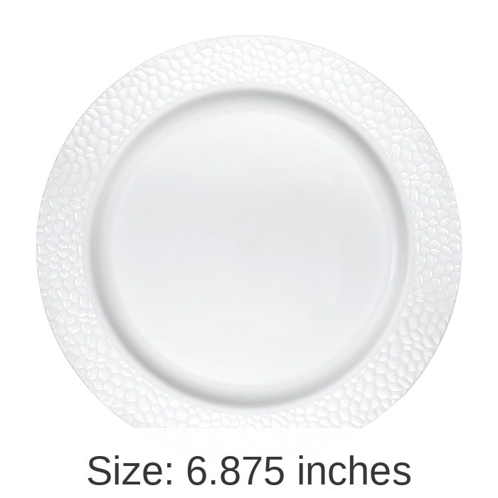 120/Case Bulk Pearl Pebble Plastic Dessert Plates