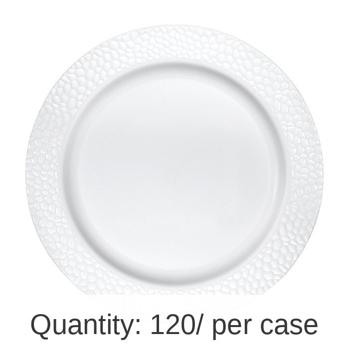 120/Case Bulk Pearl Pebble Plastic Dessert Plates