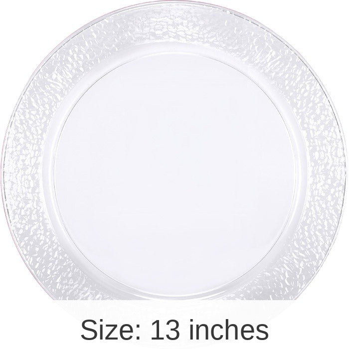 24/Case Bulk Clear Pebble Plastic Trays