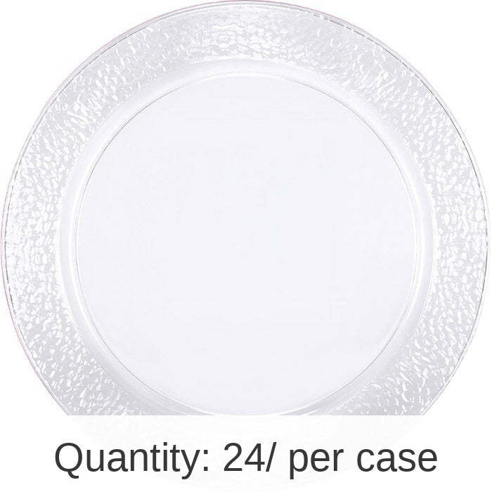 24/Case Bulk Clear Pebble Plastic Trays