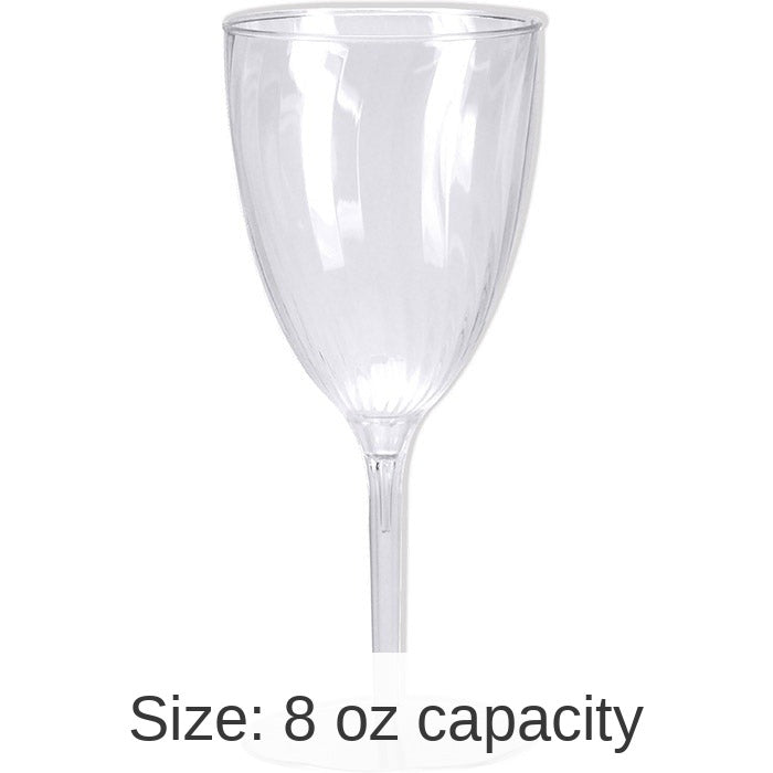 96/Case Bulk Clear 8 oz Plastic Wine Glasses