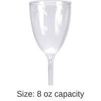 96/Case Bulk Clear 8 oz Plastic Wine Glasses
