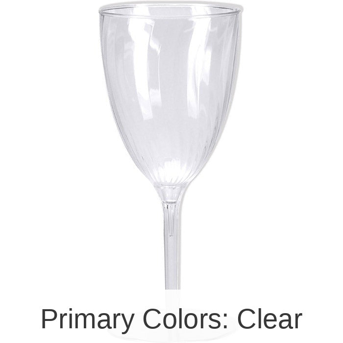 96/Case Bulk Clear 8 oz Plastic Wine Glasses