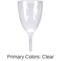 96/Case Bulk Clear 8 oz Plastic Wine Glasses