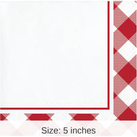 192/Case Bulk Classic Gingham Beverage Napkin