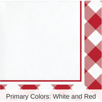 192/Case Bulk Classic Gingham Beverage Napkin