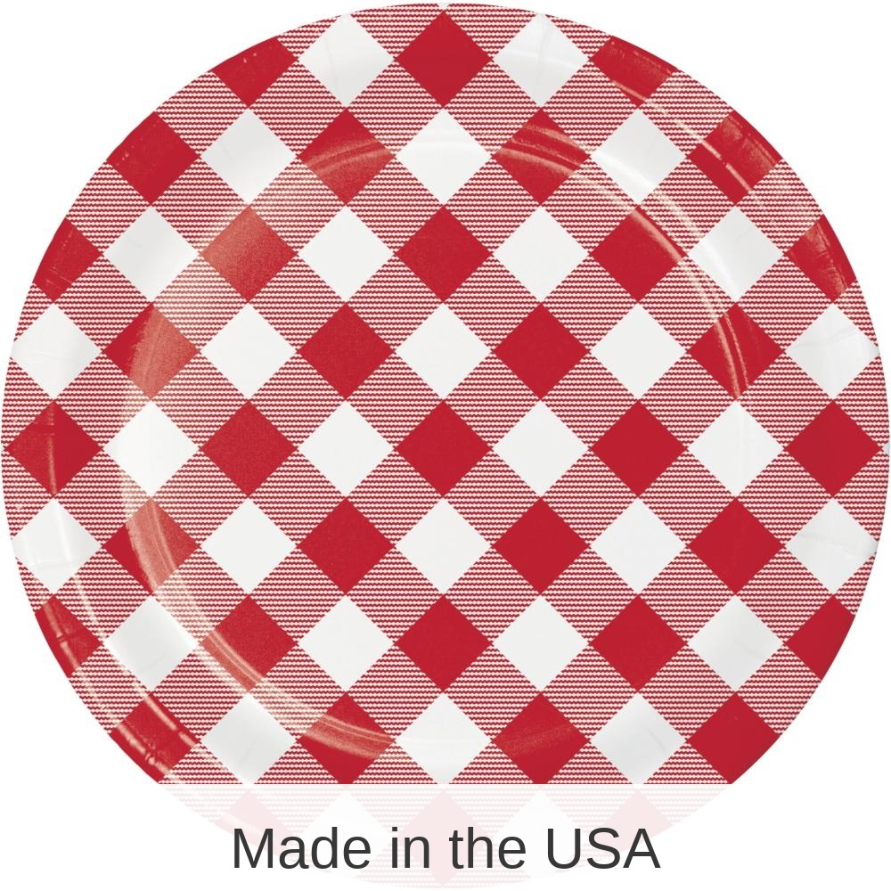 96/Case Bulk Classic Gingham Dessert Plate