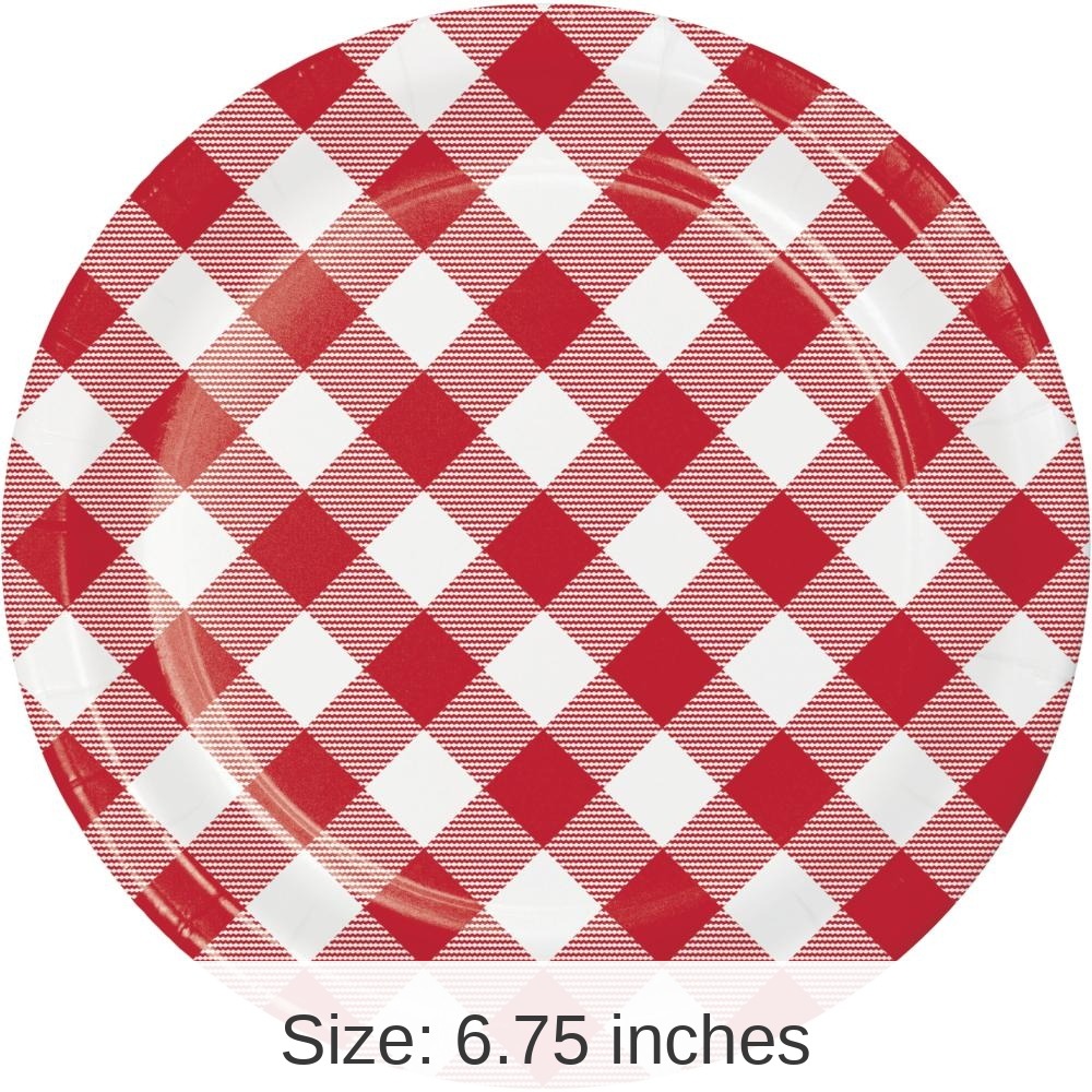 96/Case Bulk Classic Gingham Dessert Plate