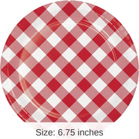 96/Case Bulk Classic Gingham Dessert Plate