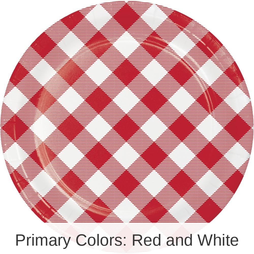 96/Case Bulk Classic Gingham Dessert Plate
