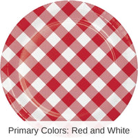 96/Case Bulk Classic Gingham Dessert Plate