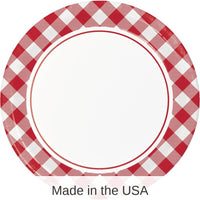 96/Case Bulk Classic Gingham Dinner Plate