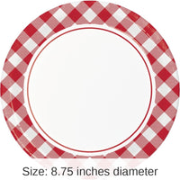 96/Case Bulk Classic Gingham Dinner Plate