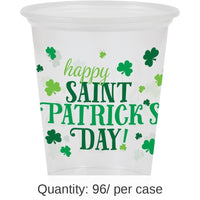 96/Case Bulk Happy St. Patrick's Day Plastic Cups