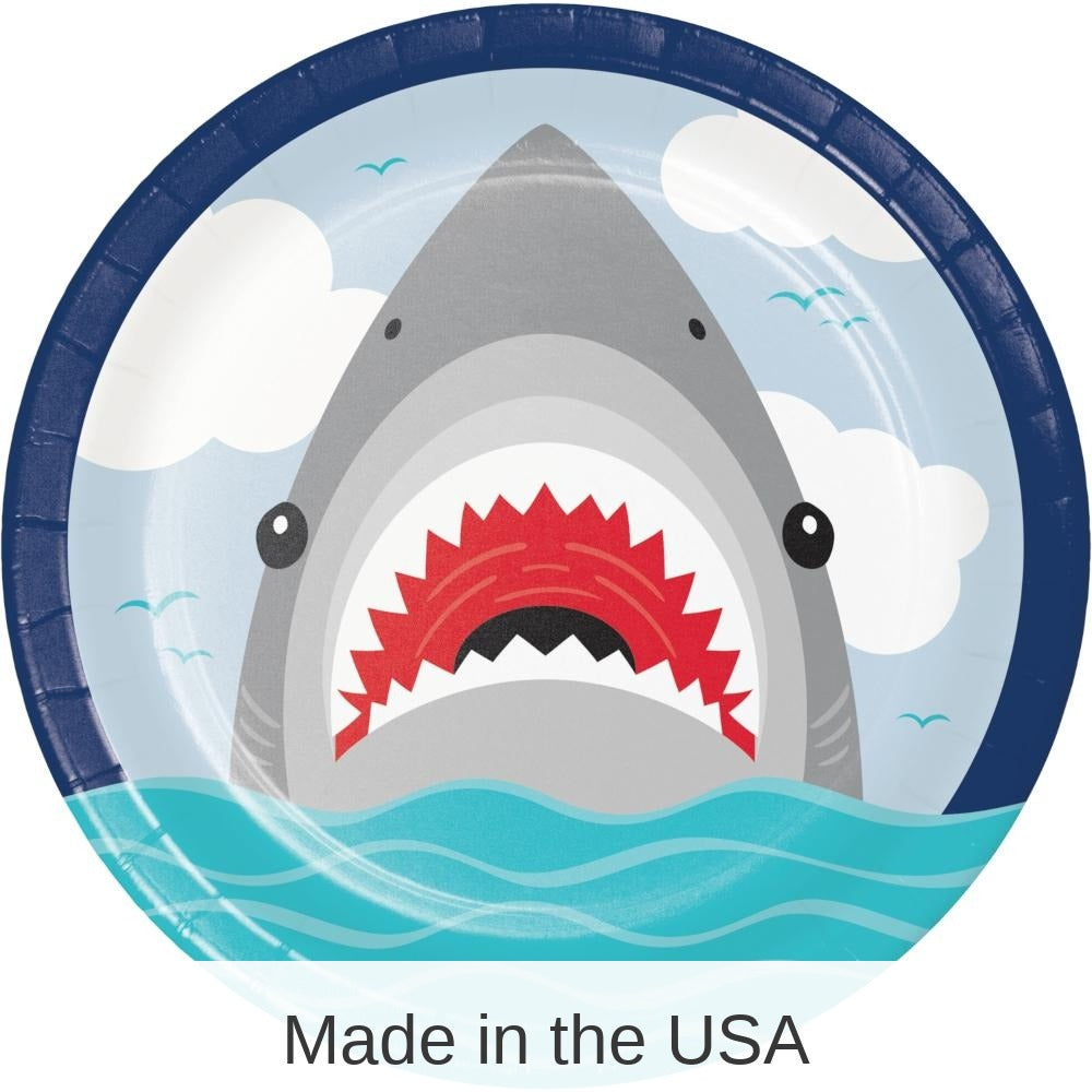 96/Case Bulk Shark Party Dinner Plates