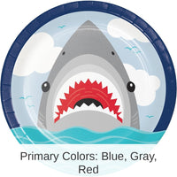 96/Case Bulk Shark Party Dinner Plates