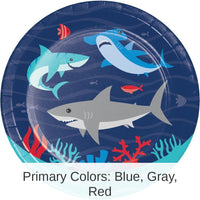 96/Case Bulk Shark Party Dessert Plates