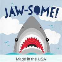 192/Case Bulk Shark Party Jaw-Some Luncheon Napkins
