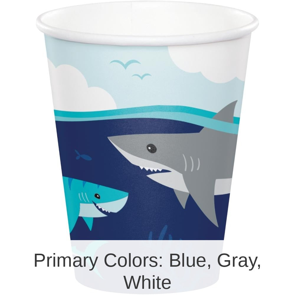 96/Case Bulk Shark Party Paper Cups
