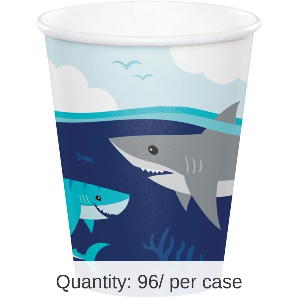 96/Case Bulk Shark Party Paper Cups