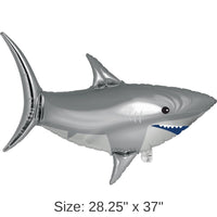 10/Case Bulk Shark Party Shaped Mylar Balloons