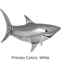 10/Case Bulk Shark Party Shaped Mylar Balloons